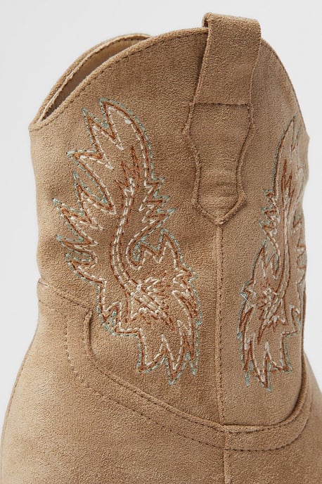 June Embroidered Western Cowboy Ankle Boots