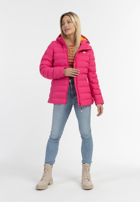 Schmuddelwedda Overgangsjas / Winterjas Dames roze oranje - Image 2