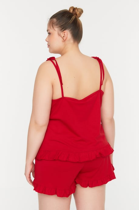 Koele Comfort Plus Size Pyjama Set in Rood - Image 5