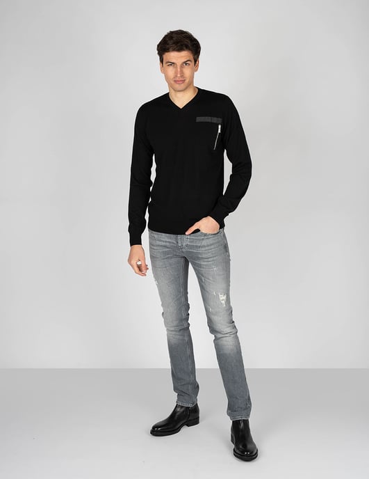 Les Hommes stoppen V-neck Mannen zwart - Image 2