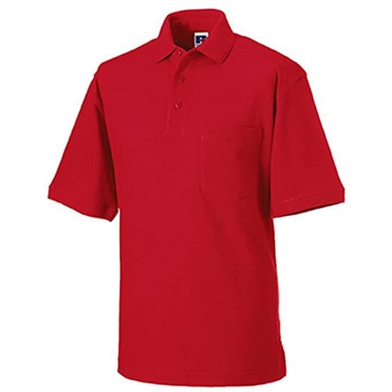 Russell Heren 100% Katoenen Korte Mouw Poloshirt (Klassiek rood) - Image 5