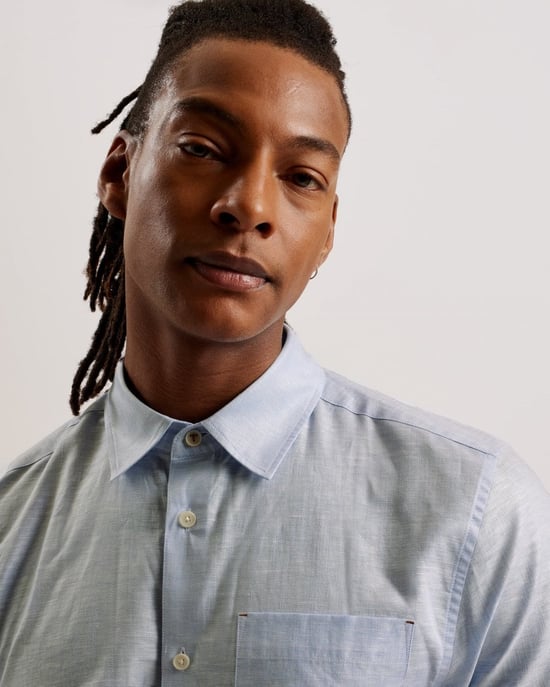 Ted Baker Palomas Mens Short Sleeve Linen Shirt - Image 3