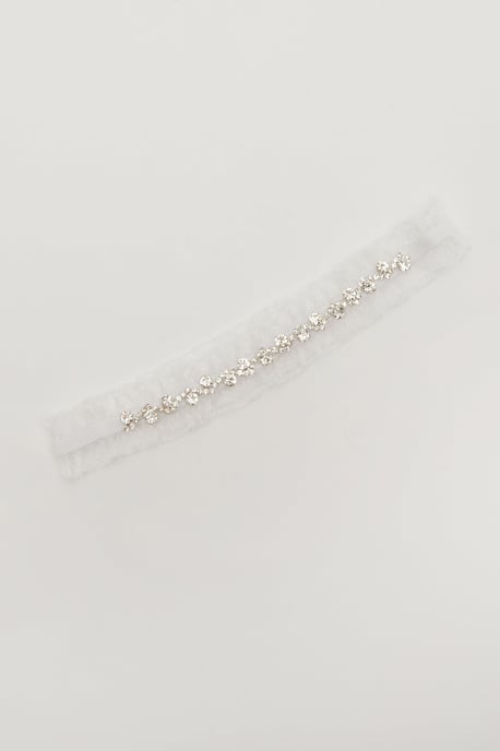 White Diamante Garter