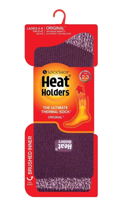 Heat Holders - Mönstrade varma termiska vinterstrumpor för damer 4-8 UK - Image 2