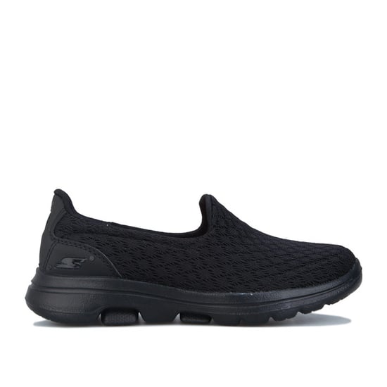 Girl's Skechers Junior Go Walk 5 Slip On Trainers in Black - Image 1