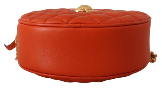 Versace Women's Red Nappa Leather Medusa Round Crossbody Bag - Image 4