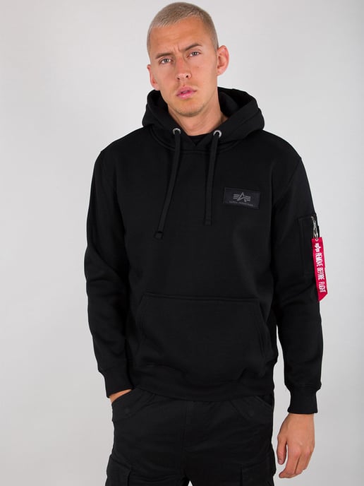 Alpha Industries Back Print Hoody Reflective Print Black