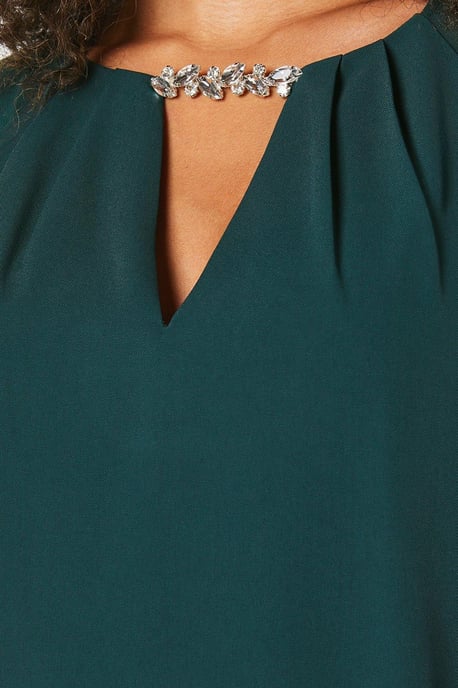 Occasion Embellished Chiffon Sleeve Shift Dress - Image 5