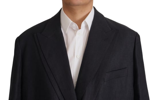 Dolce & Gabbana Blå Linne Formell Herr Blazer Herrjacka - Image 6