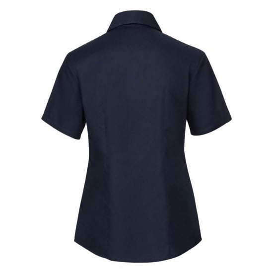 Russell Collectie Dames/Dames Korte Mouw Easy Care Oxford Shirt (Heldere marine) - Image 2