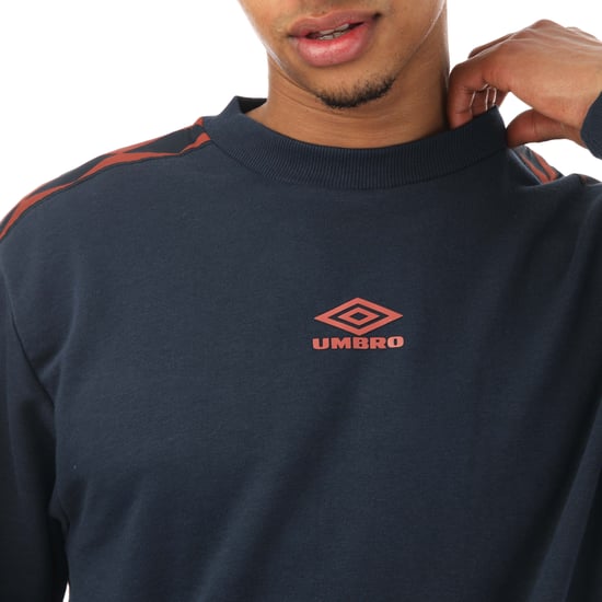 Men's Umbro Diamond Taped Sweatshirt in Navy - Image 5
