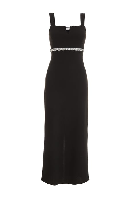 Black Diamante Trim Maxi Dress
