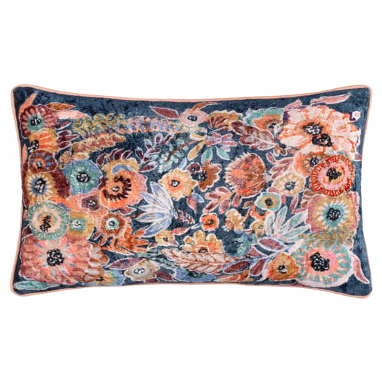 Wylder Tropics Aquess Floral Velvet Cushion Cover - Image 1