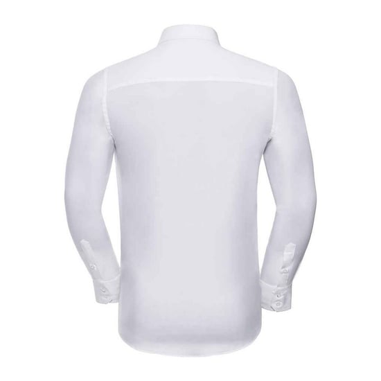 Russell Collection Mens Fitted Long-Sleeved Shirt (White) - Image 2
