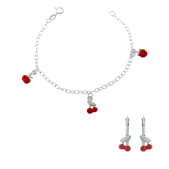 Orphelia 'Apple' Kinder 925 Sterling Zilver Set: Armband + Oorbellen - Zilver SET-7149/2 - Image 1