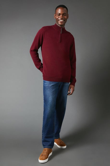 Premium Pure Cotton Half Zip Funnel Jumper