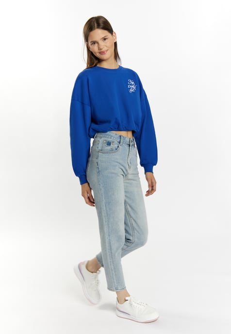 Mymo Cropped sweatshirt Dames koningsblauw - Image 2