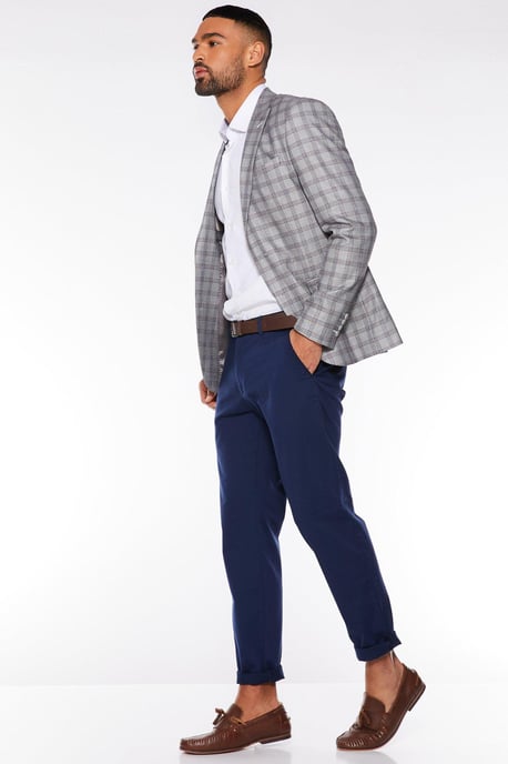 Grey End Check Blazer