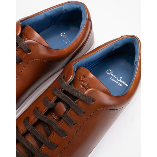 Oliver Sweeney Hayle Antiqued Calf Leather Mens Trainers - Image 6