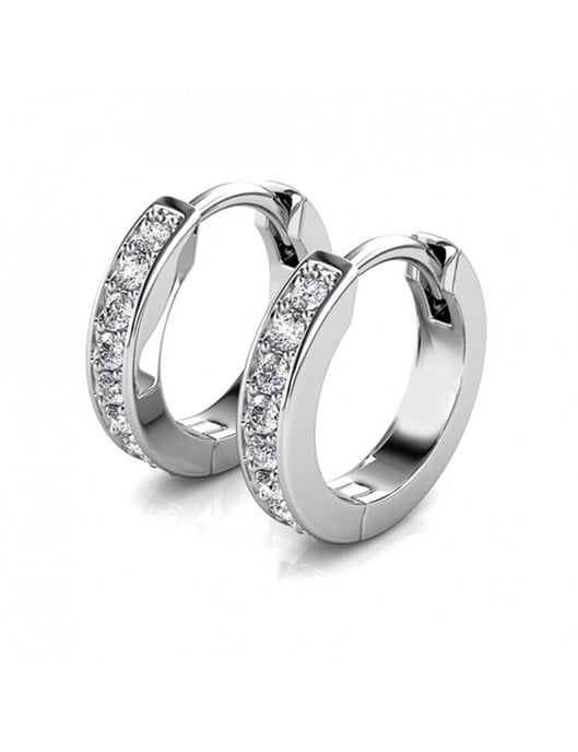 Circle Hoop Earrings - Silver och kristall - Image 4
