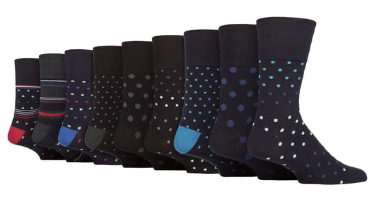 9 Pack Mens Bamboo Socks | Gentle Grip | Extra Wide Loose Top Non Elastic Socks - SOMRM101106 - Image 1