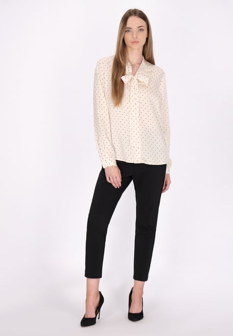 Dreimaster Blouse Dames Wol Wit Gestippeld - Image 2