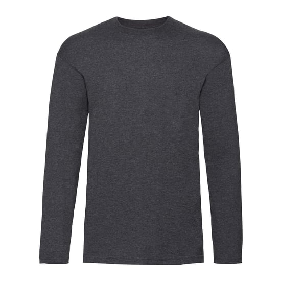 Fruit of the Loom Mens Valueweight Heather Long-Sleeved T-Shirt (Dark Heather Grey) - Image 1