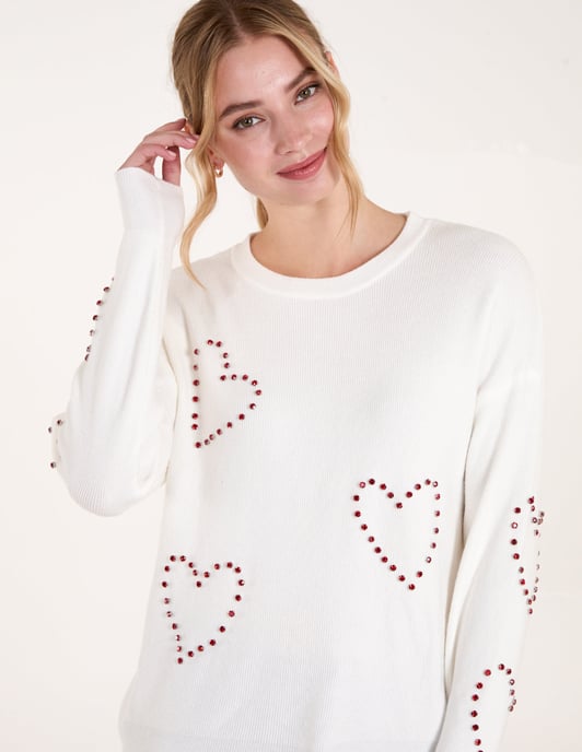 Rhinestone Heart Jumper