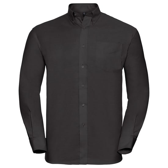 Russell Collection Mens Long Sleeve Easy Care Oxford Shirt (Black)