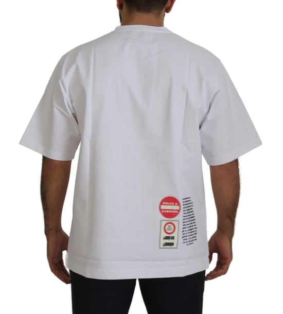 Dolce & Gabbana Vit Amor Hjärtan Bomull Crewneck Herr T-shirt - Image 3