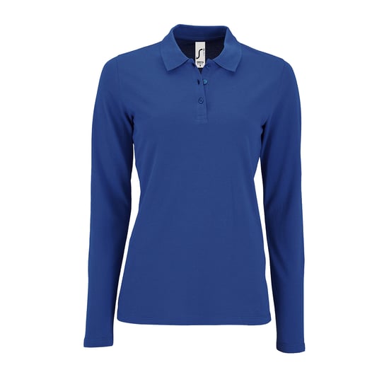 SOLS Womens/Ladies Perfect Long Sleeve Pique Polo Shirt (Royal Blue) - Image 2