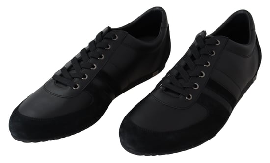 Dolce & Gabbana Mannen Zwart Logo Leer Casual Sneakers Schoenen - Image 4