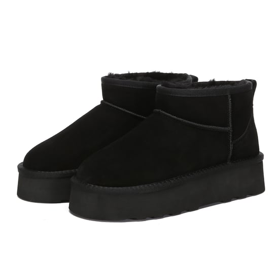 EVER AU Women Heron Ultra Mini Platform Boots - Black