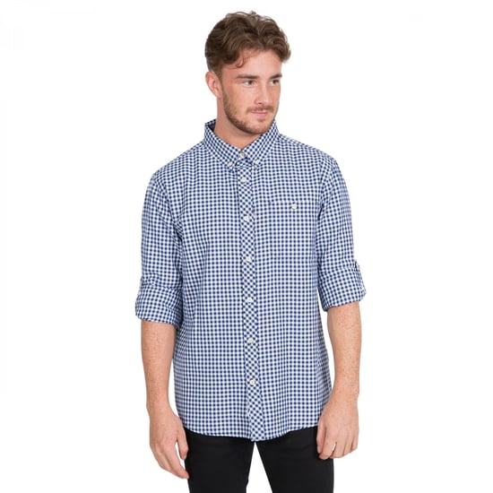 Trespass Mens Yafforth Cotton Shirt (Blue Check) - Image 6