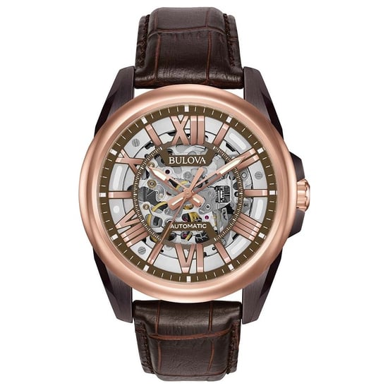 Bulova Automatische Herenovereenkomst Bruine Horloge 98A165 - Image 1