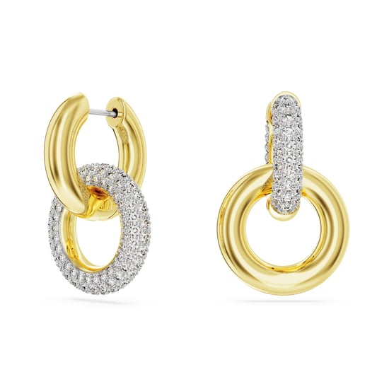 Swarovski 'Dextera' Women's Gold Plated Metal Hoop Earrings - Gold 5668818 - Image 1
