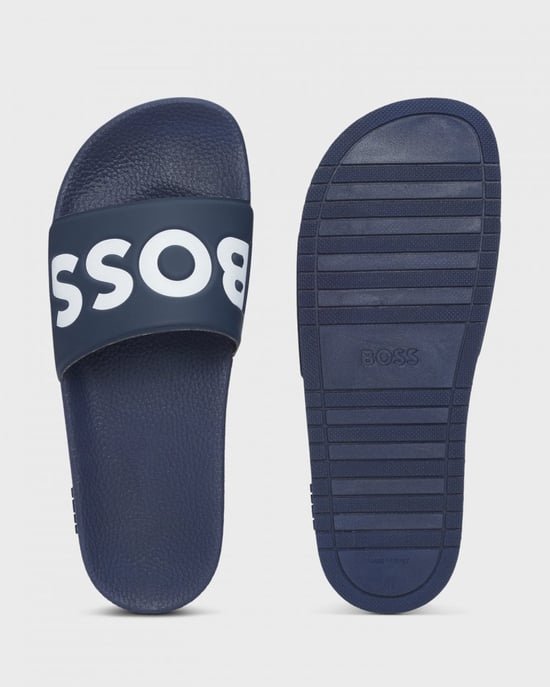 BOSS Orange Aryeh Mens Italian-Made Slides With Large Logo Detail - Image 4