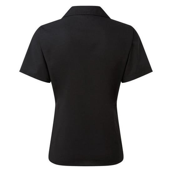 Premier Popeline blouse met korte mouwen / Gewoon werkoverhemd (Zwart) - Image 2