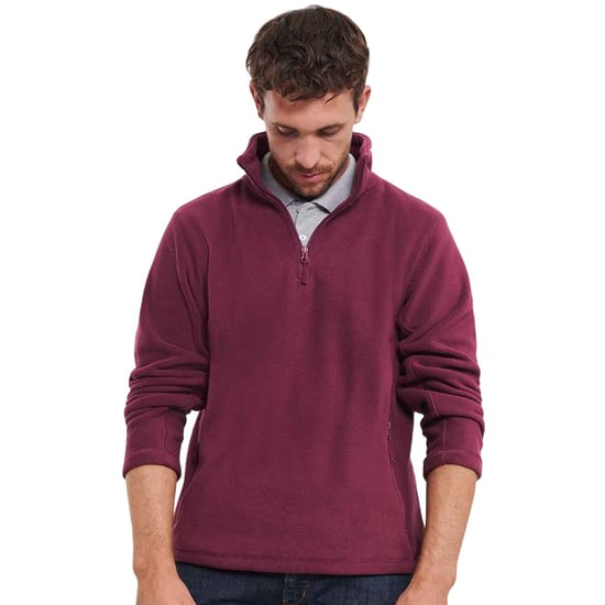 Russell Mens Zip Neck Outdoor Fleece Top (Burgundy) - Image 4