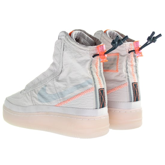 Nike AF1 Shell Lace-Up Grey Synthetic Womens Trainers BQ6096 003