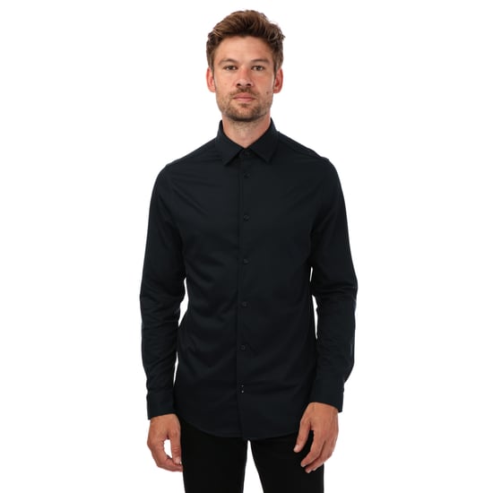 Men's Ted Baker Marros Long Sleeve Jersey Shirt in Navy