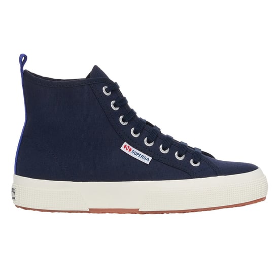 Superga Unisex Adult 2750 Cotton Mid Cut High Tops (Navy/Spectrum Blue/Avorio) - Image 1