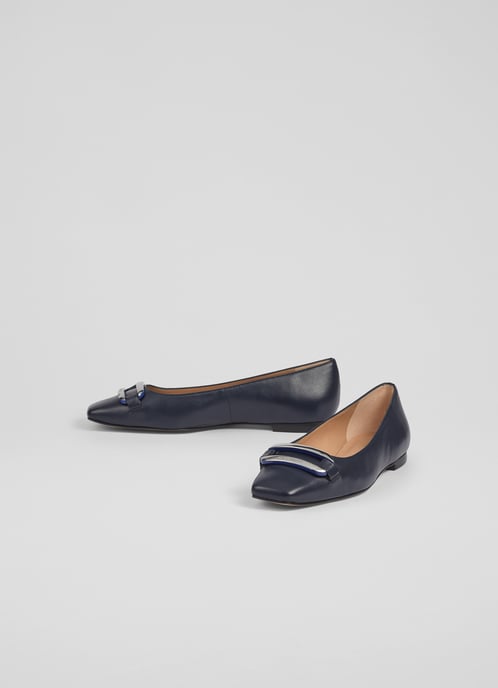 LK Bennett Cayden Flats, Navy