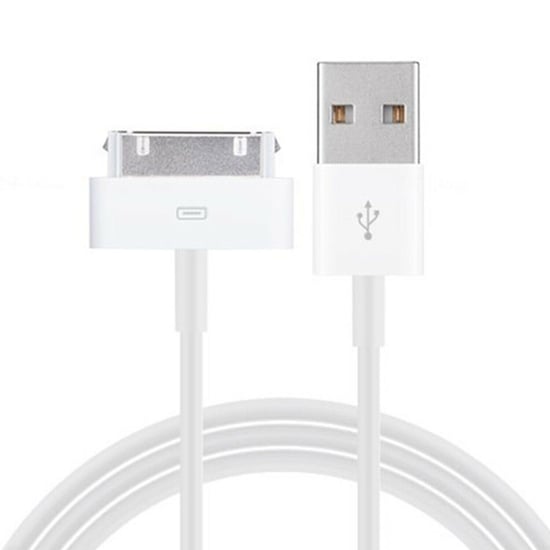 GVC USB To 30 Pin Connector Data Cable For Syncing & Charging, 1 Metre - White