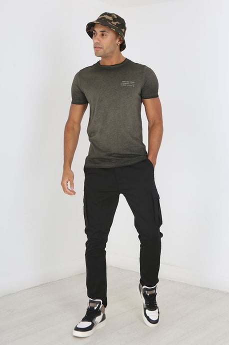 Black 'Clarkson' Cargo Style Chino Trousers