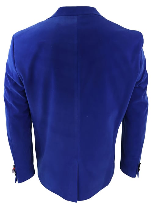 Mens Blue Velvet Dinner Tuxedo Suit Jacket Blazer