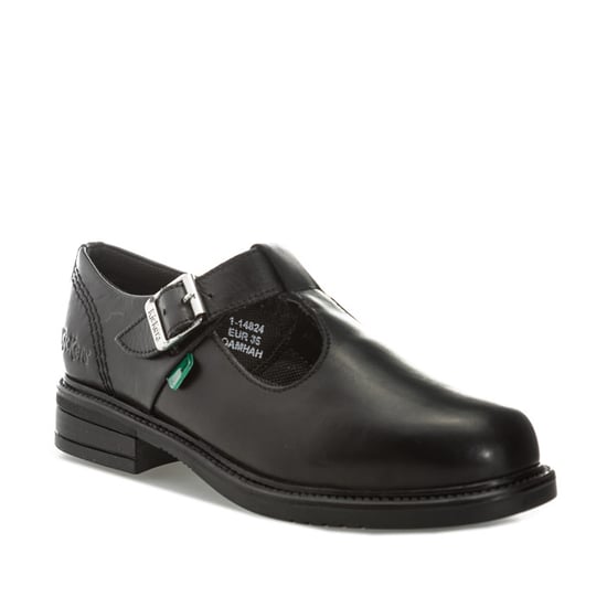Girl's Kickers Children Lach T-Bar Leather Shoes in Black - Image 2