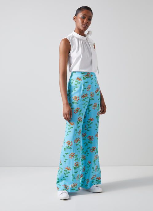 LK Bennett Esme Trousers, Blue