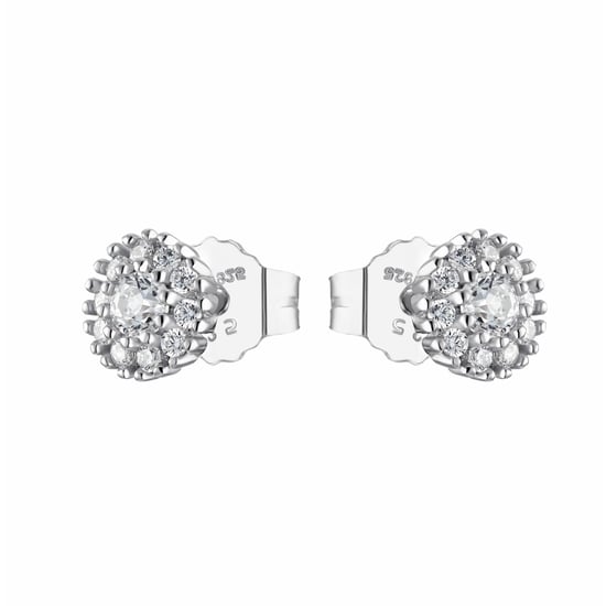 Amor ear studs for ladies, 925 Sterling silver, zirconia synth., glass - Image 3