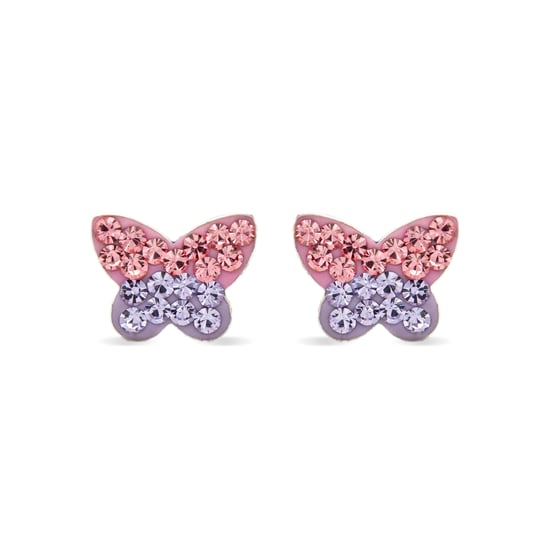 Luxenter Butterfly-örhängen i 925 sterling silver och flerfärgade zirkoner med rodiumplätering - Image 1